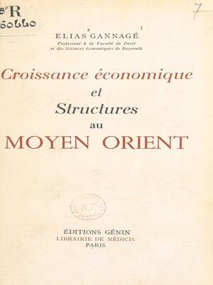 cover image of Croissance économique et structures au Moyen Orient